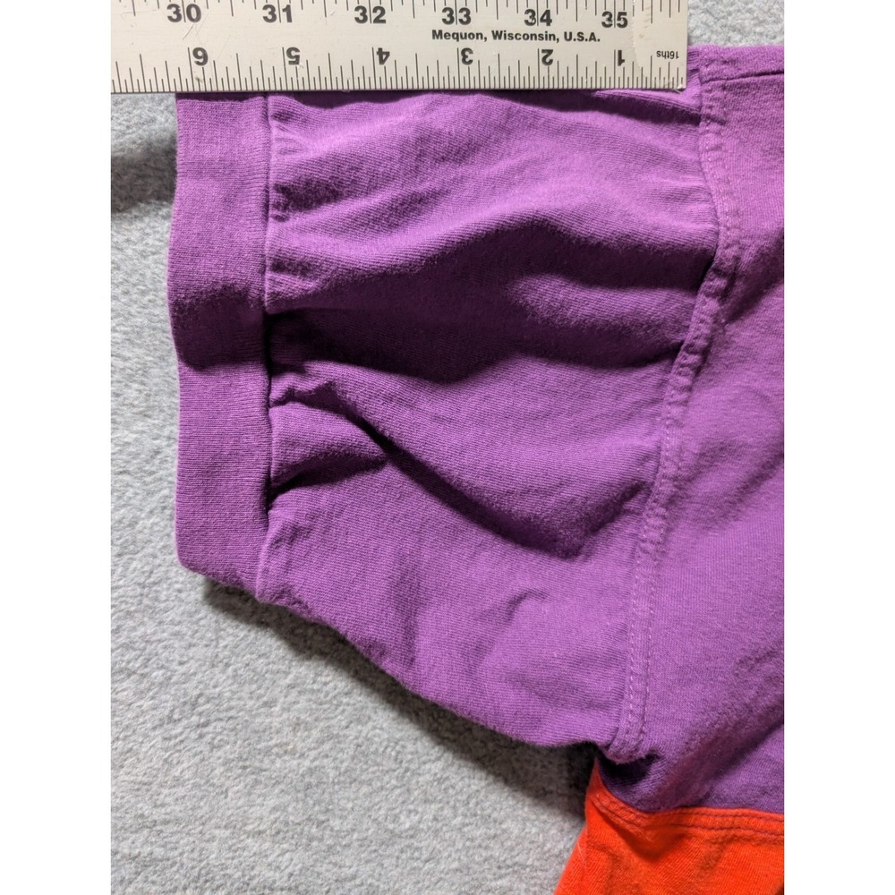 VTG Detour Colorblock Henley Shirt Mens Small Purple Red Blue Made In Brazil - Picture 8 of 8
